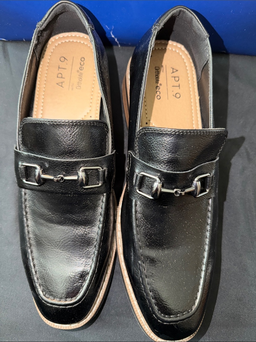 Apt. 9 Black Leather Bit Penny Loafers